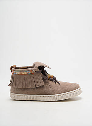 Baskets nubuck bout rond marron VICTORIA enfant