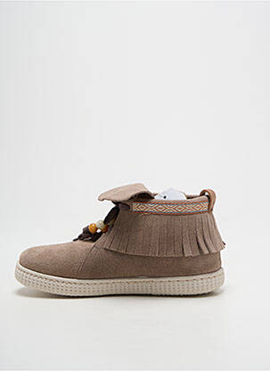 Baskets nubuck bout rond marron VICTORIA enfant