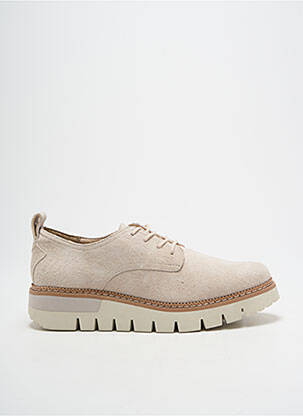 Derbies nubuck talon plat jusqu'à 3cm beige CAT femme