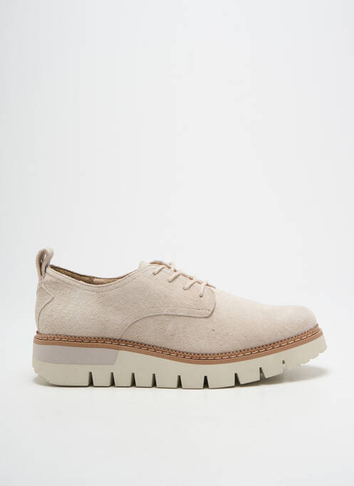 Derbies nubuck talon plat jusqu'à 3cm beige CAT femme