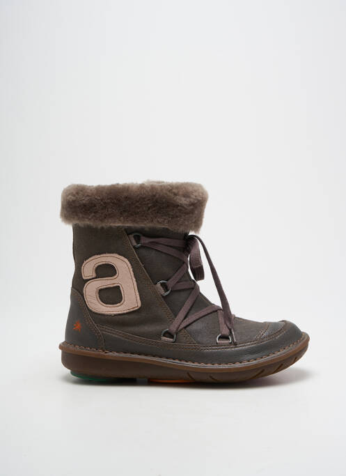 Bottines/boots fermeture zip et lacets bout rond gris ART enfant