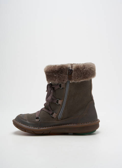 Bottines/boots fermeture zip et lacets bout rond gris ART enfant