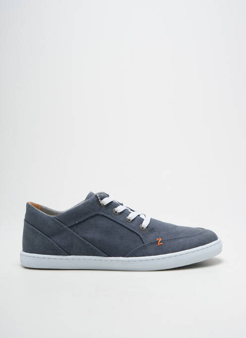 Baskets semelle amovible bout rond bleu HUB homme