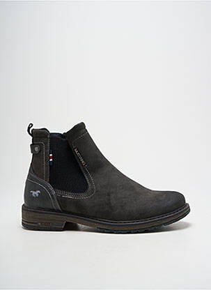 Bottines/boots fermeture zippée talon bas gris MUSTANG homme