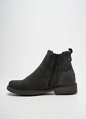 Bottines/boots fermeture zippée talon bas gris MUSTANG homme