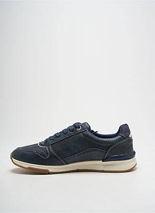 Baskets fermeture zip et lacets bout rond bleu MUSTANG homme