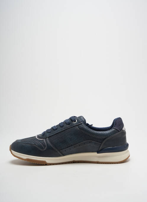 Baskets matière lisse bout rond bleu MUSTANG homme