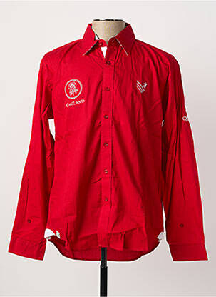 Chemise manches longues coupe droite rouge COMPTOIR DU RUGBY homme