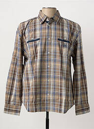 Chemise manches longues poches marron QUINZE & TREIZE homme