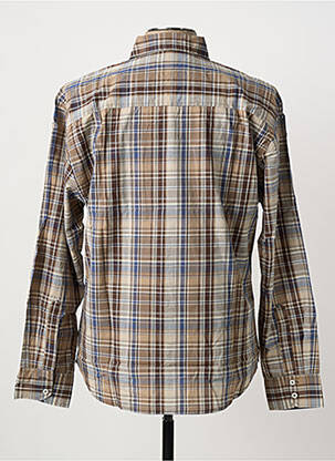 Chemise manches longues poches marron QUINZE & TREIZE homme