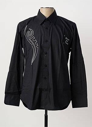 Chemise manches longues coupe cintrée noir QUINZE & TREIZE homme