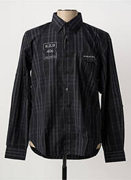 Chemise manches longues imprimé rayures noir HAKA DANCE homme