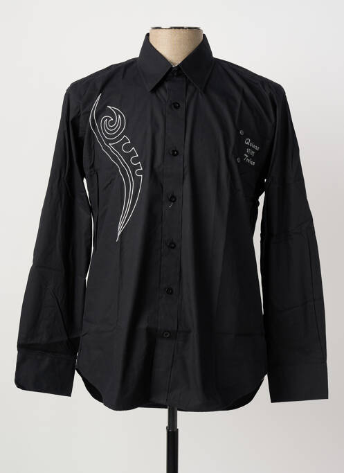 Chemise manches longues noir QUINZE & TREIZE homme
