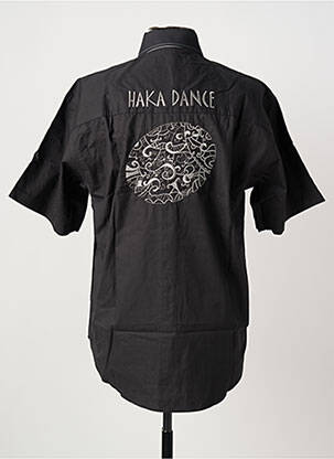 Chemise manches courtes coupe droite noir HAKA DANCE homme