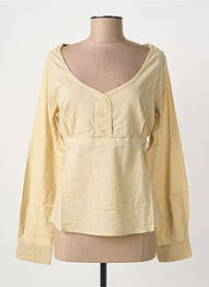 Blouse poignets boutonnés avec fente manches longues beige CLOUD'S femme