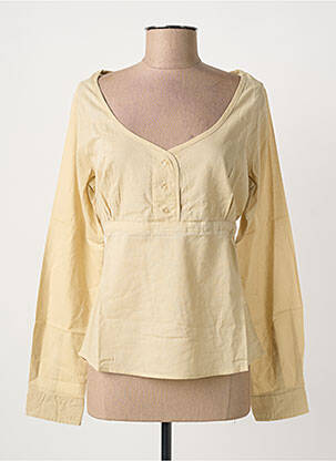 Blouse poignets boutonnés avec fente manches longues beige CLOUD'S femme