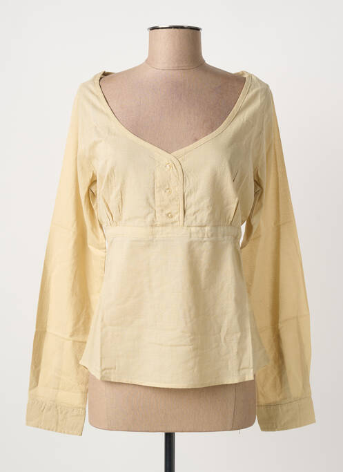 Blouse poignets boutonnés avec fente manches longues beige CLOUD'S femme