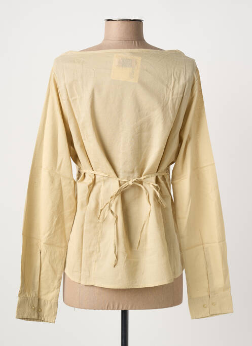 Blouse poignets boutonnés avec fente manches longues beige CLOUD'S femme