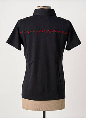 Polo stretch manches courtes noir HAKA DANCE femme
