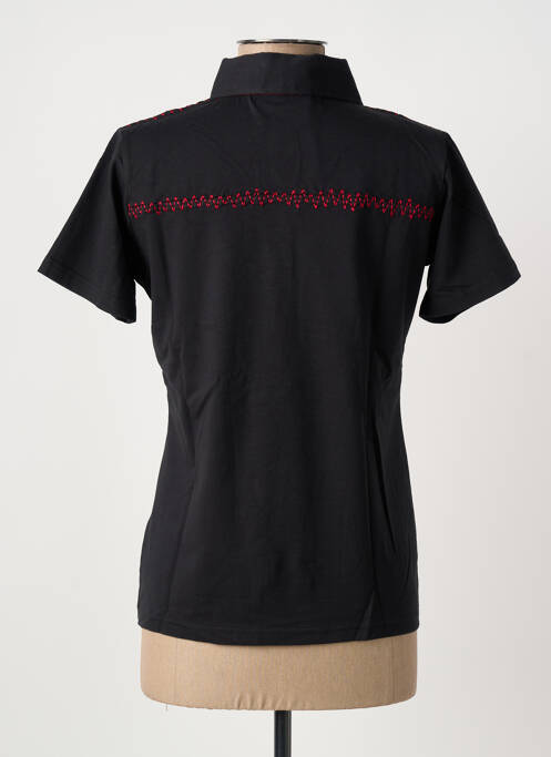 Polo stretch manches courtes noir HAKA DANCE femme