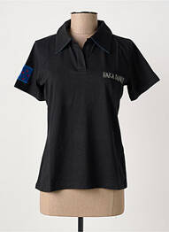 Polo broderie manches courtes noir HAKA DANCE femme