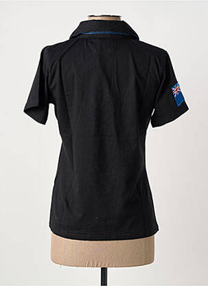 Polo broderie manches courtes noir HAKA DANCE femme