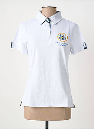 Polo broderie manches courtes blanc ERIC TABARLY femme