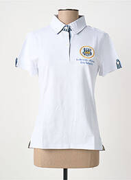 Polo broderie manches courtes blanc ERIC TABARLY femme