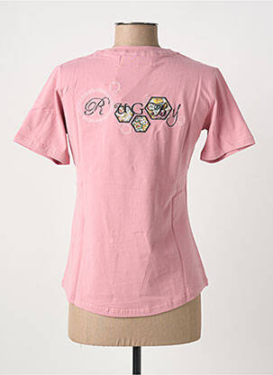 T-shirt col v manches courtes rose COMPTOIR DU RUGBY femme