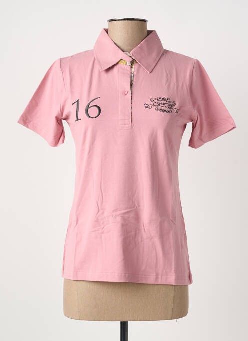 Polo broderie manches courtes rose COMPTOIR DU RUGBY femme