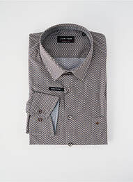 Chemise manches longues imprimé fantaisie marron JUPITER homme