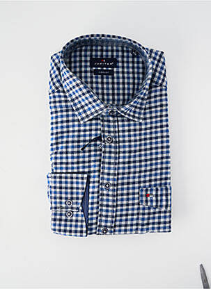 Chemise manches longues coupe droite bleu JUPITER homme