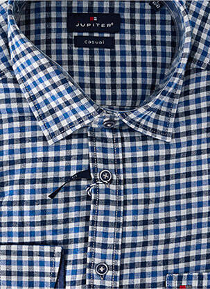 Chemise manches longues coupe droite bleu JUPITER homme