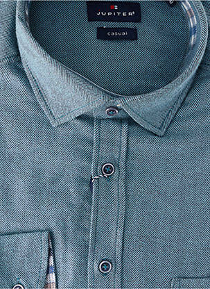 Chemise manches longues imprimé fantaisie bleu JUPITER homme