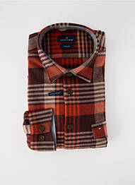 Chemise manches longues coupe droite orange JUPITER homme