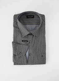 Chemise manches longues imprimé fantaisie noir JUPITER homme