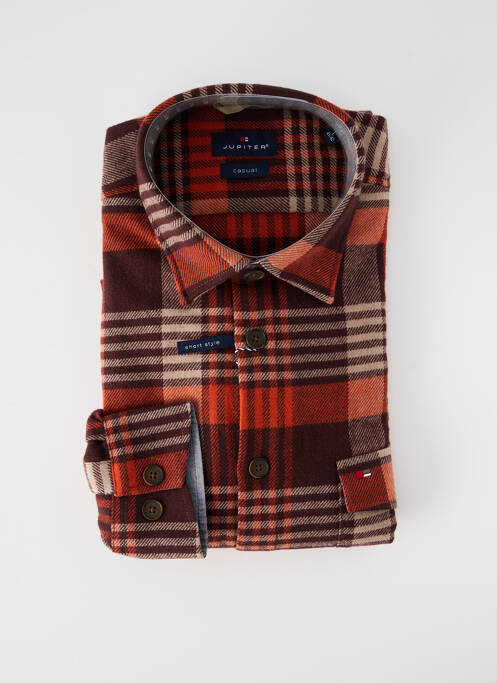 Chemise manches longues coupe droite orange JUPITER homme