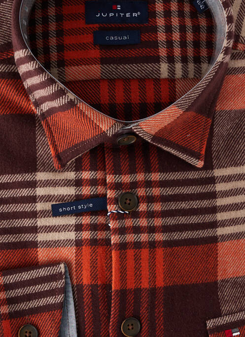Chemise manches longues coupe droite orange JUPITER homme
