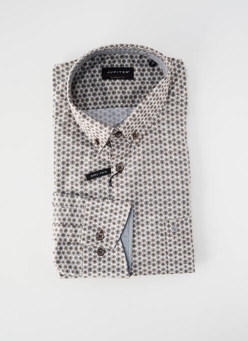 Chemise manches longues beige JUPITER homme