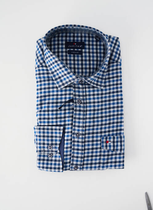 Chemise manches longues coupe droite bleu JUPITER homme