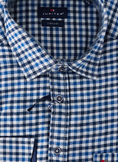 Chemise manches longues coupe droite bleu JUPITER homme