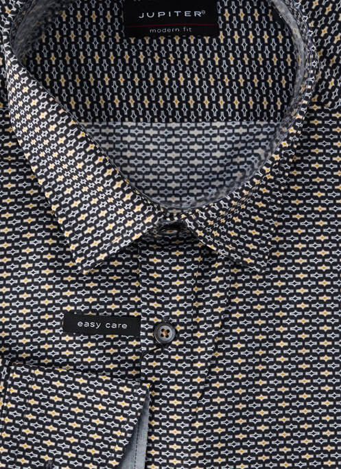 Chemise manches longues imprimé fantaisie noir JUPITER homme
