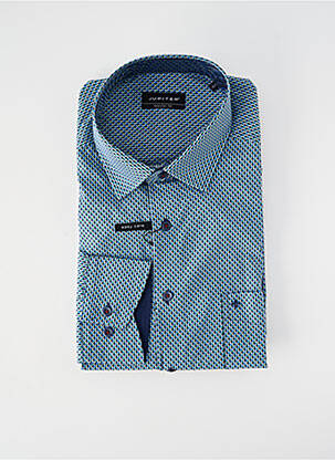 Chemise manches longues imprimé fantaisie bleu JUPITER homme