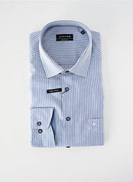 Chemise manches longues coupe droite bleu JUPITER homme