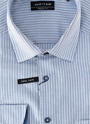 Chemise manches longues coupe droite bleu JUPITER homme