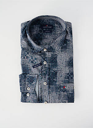 Chemise manches longues imprimé fantaisie bleu JUPITER homme