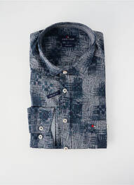 Chemise manches longues imprimé fantaisie bleu JUPITER homme