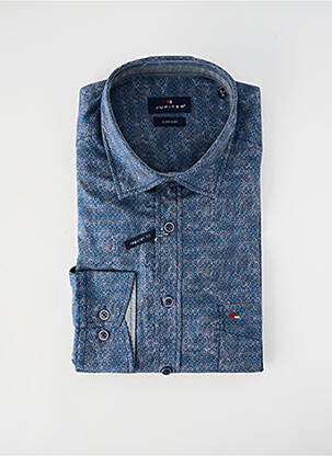 Chemise manches longues imprimé fantaisie bleu JUPITER homme