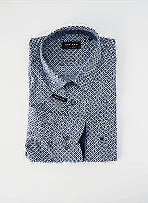 Chemise manches longues imprimé fantaisie bleu JUPITER homme