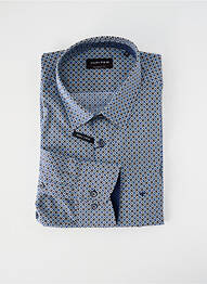 Chemise manches longues imprimé fantaisie bleu JUPITER homme